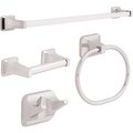 Franklin Brass Futura Bath Set in Chrome with Towel Ring Toilet Paper Holder Towel Hook and 24in. Towel Bar DS2400PC